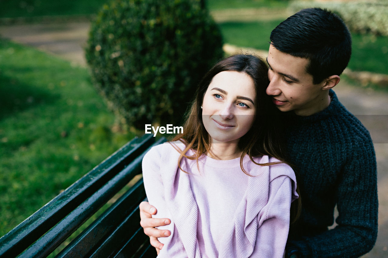 Young couple smiling