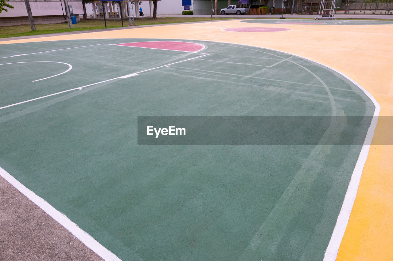 sports, baseball field, flooring, floor, sport venue, baseball park, tennis court, competition, empty, day, soccer-specific stadium, no people, tennis, playground, absence, architecture, playing field, outdoors, leisure activity, stadium