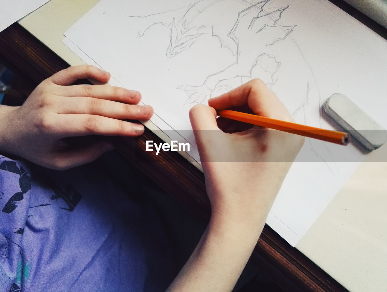 Close-up of drawing on paper