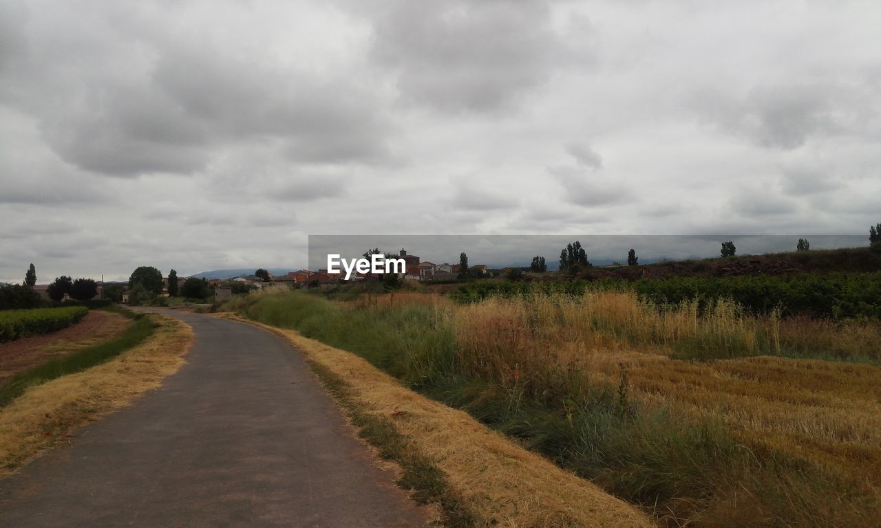 VIEW OF FIELD AGAINST CLOUDY SKY