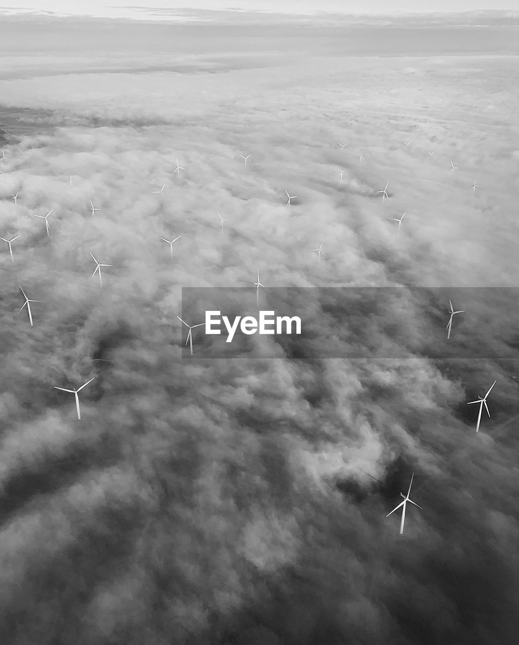 Aerial view of windmills