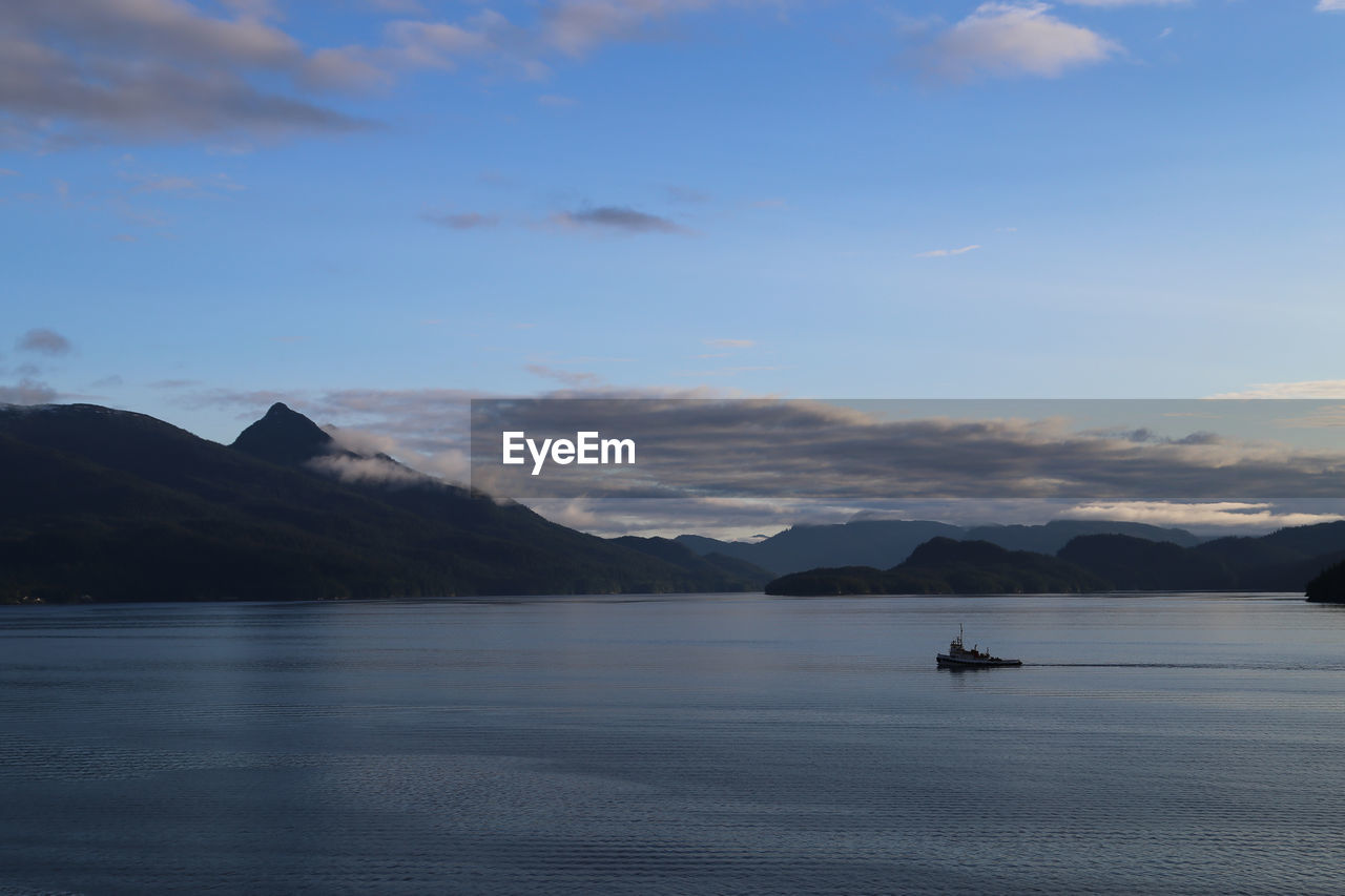 Scenic view of sea against cloudy sky