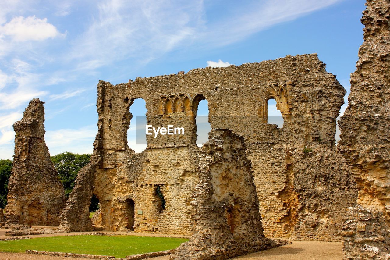 Low angle view of old ruins