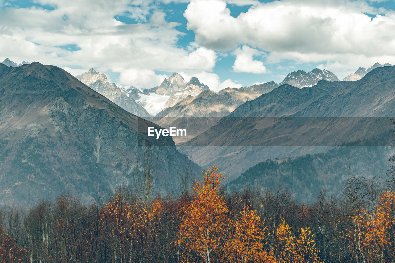 Scenic view of mountains against sky