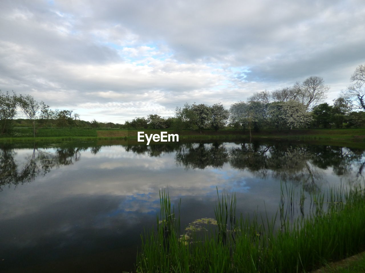 SCENIC VIEW OF LAKE WITH REFLECTION AGAINST SKY