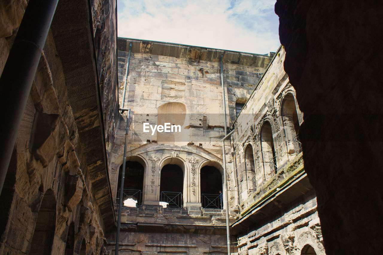 View of the levels of the porta nigra, a well preserved roman portal in trier,  germany