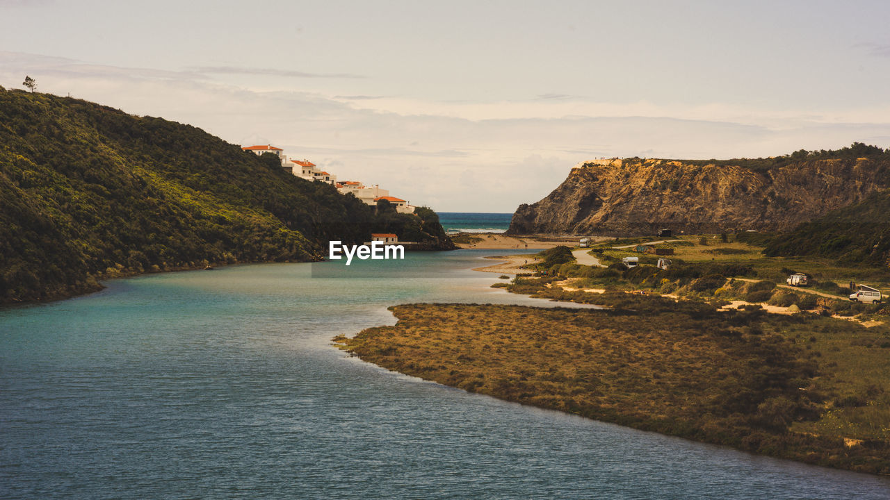 SCENIC VIEW OF SEA AND MOUNTAINS