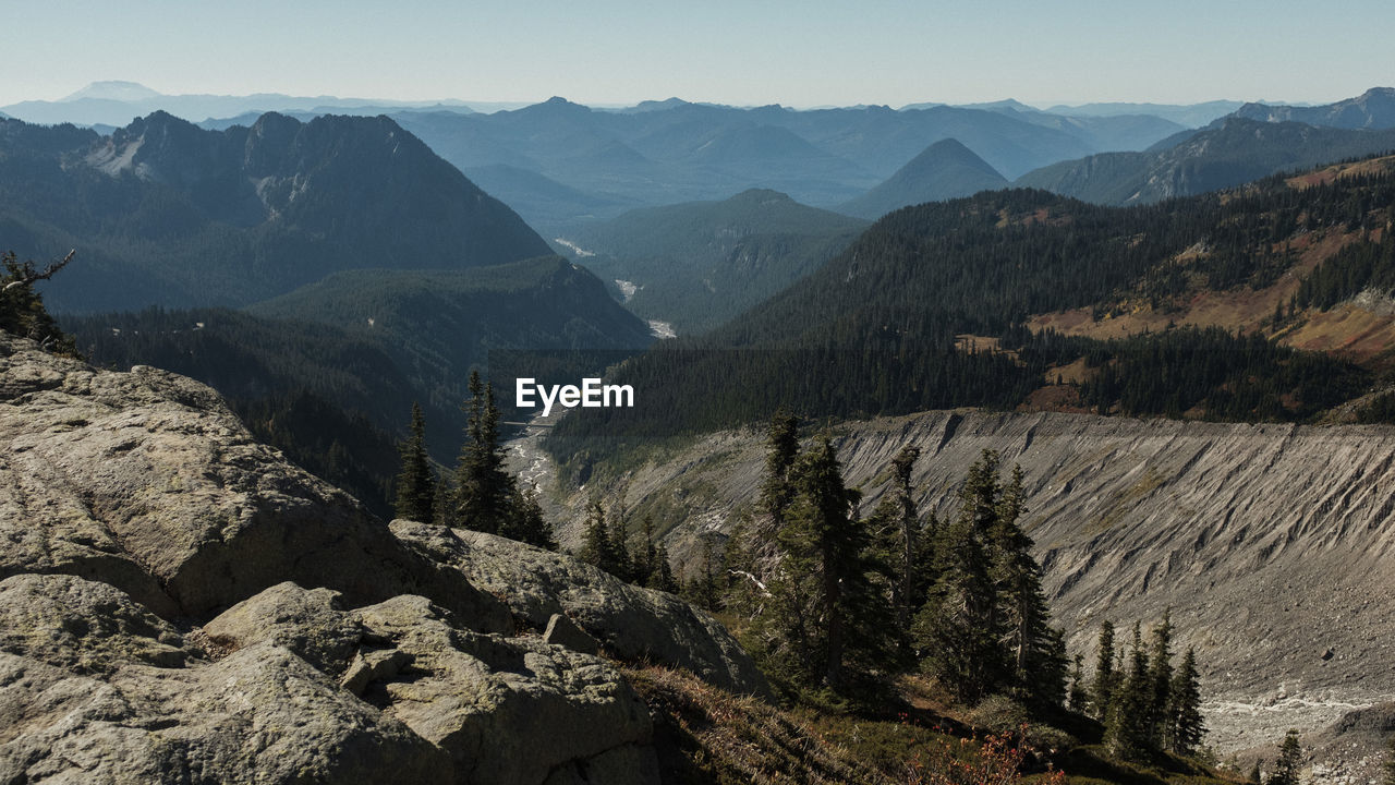 Scenic view of mountains against sky