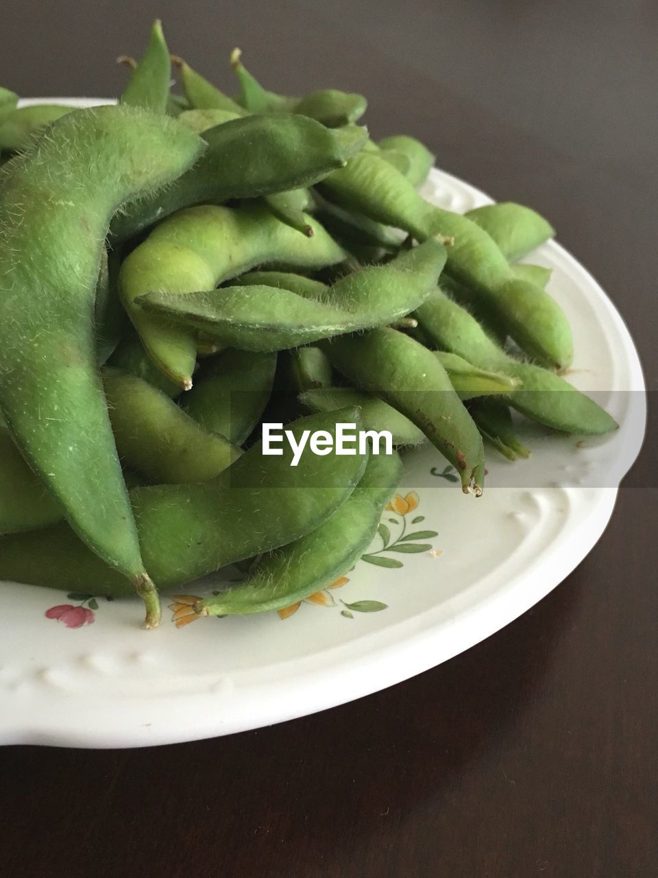 Close-up of green beans in plate