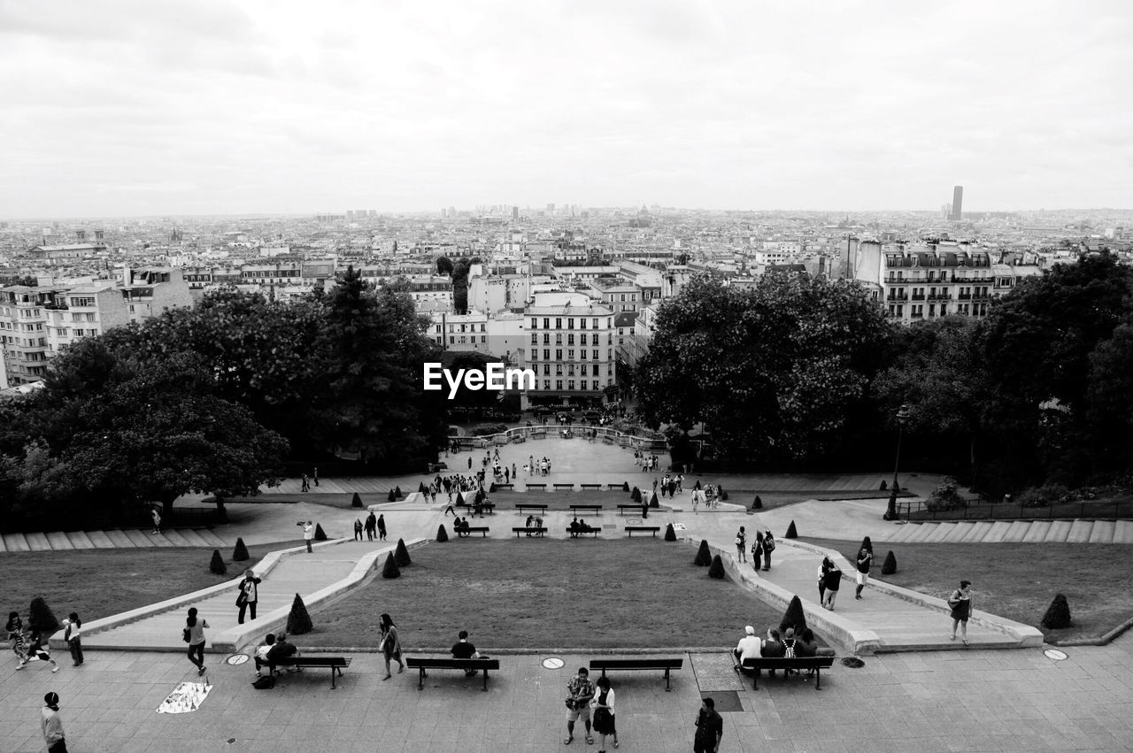 Cityscape seen through sacre ceour