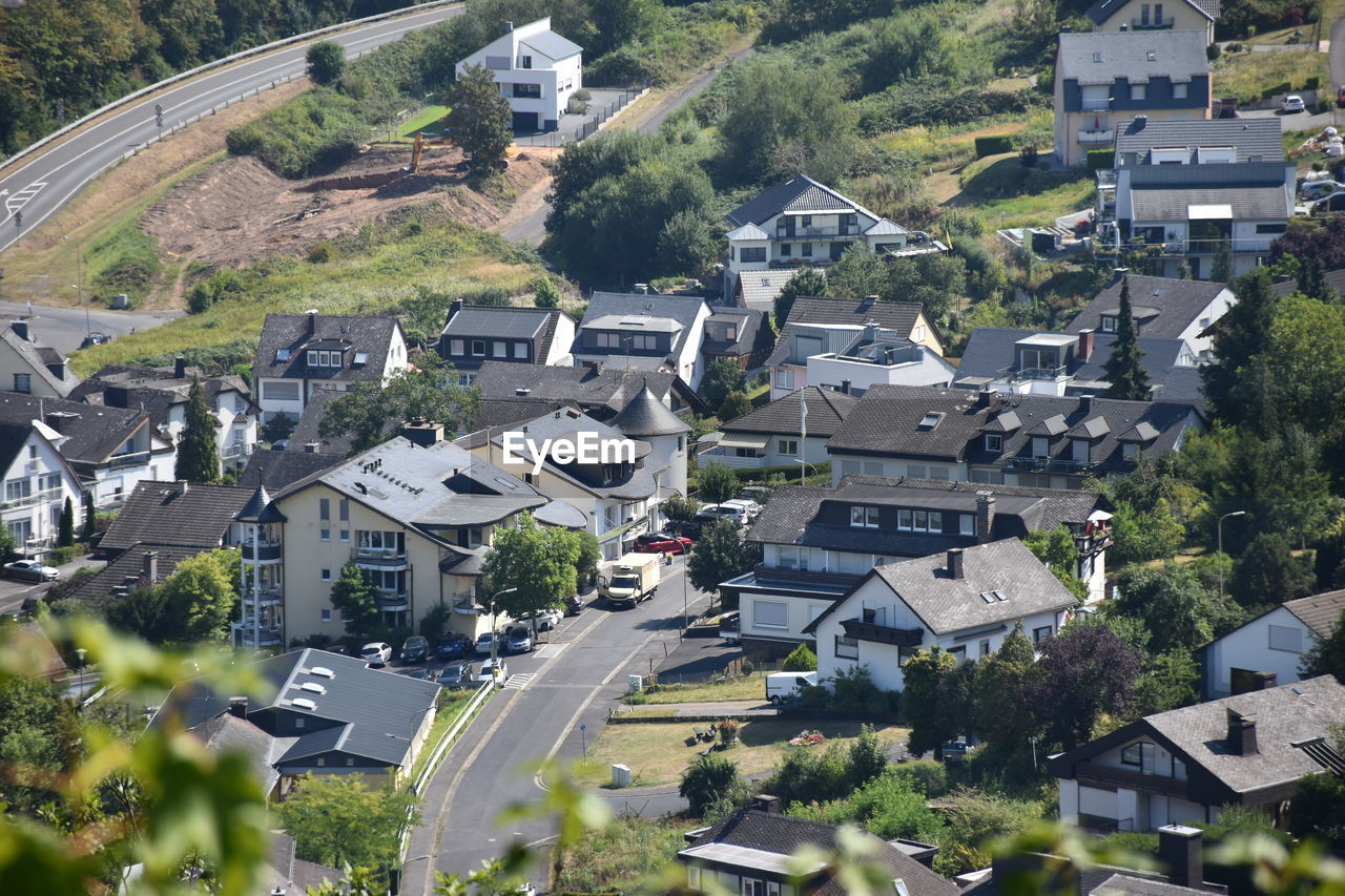 High angle view of townscape