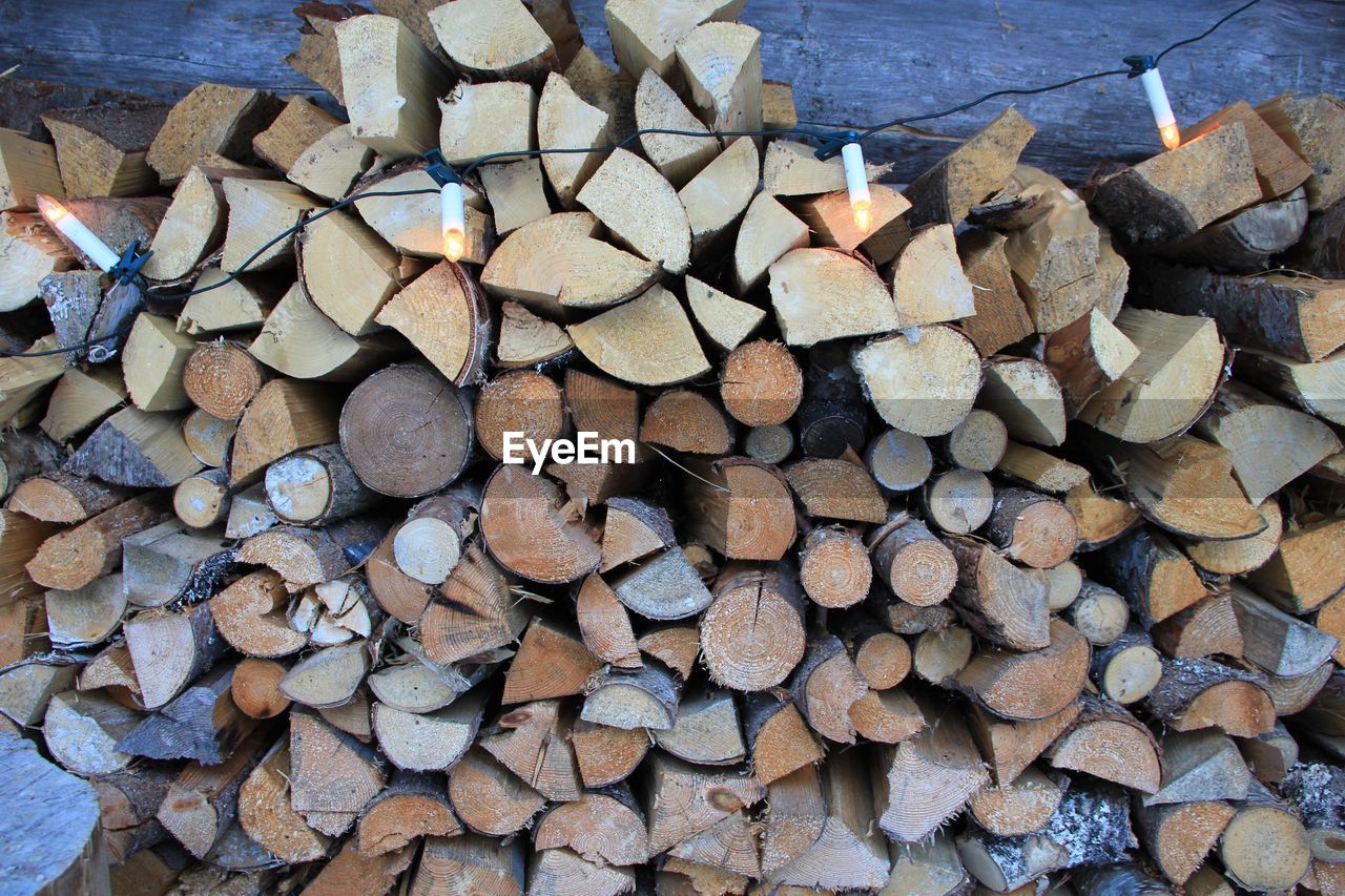 CLOSE-UP OF LOGS