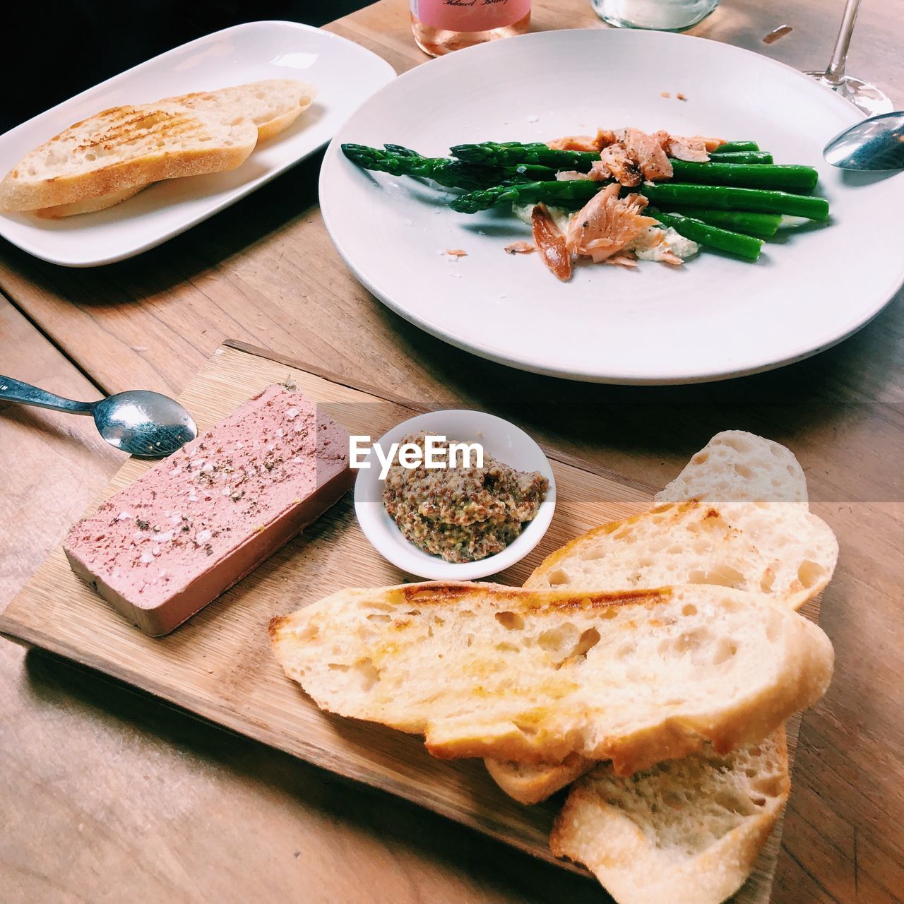 High angle view of food on table in restaurant