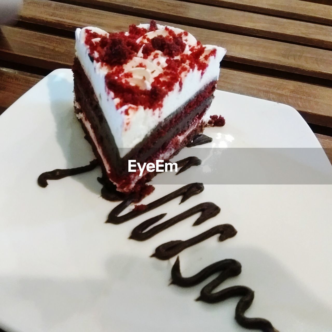 Close-up of dessert in plate on table