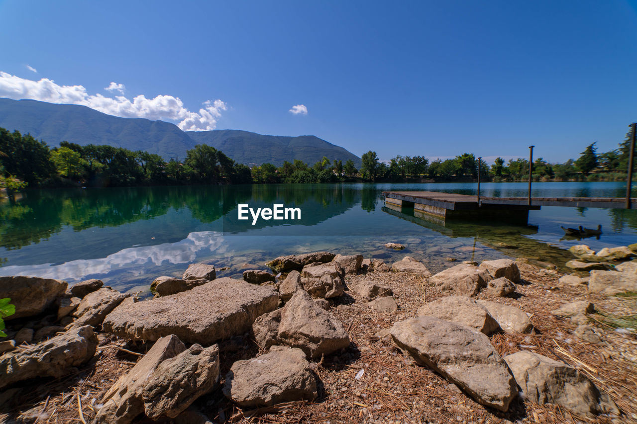 Panoramic view of lake against sky