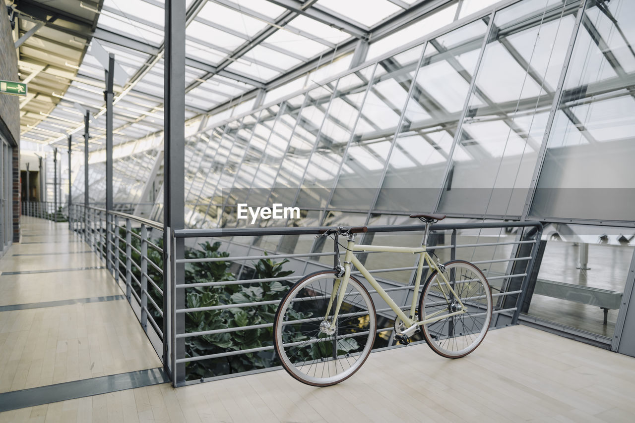 Bicycle in a modern office building
