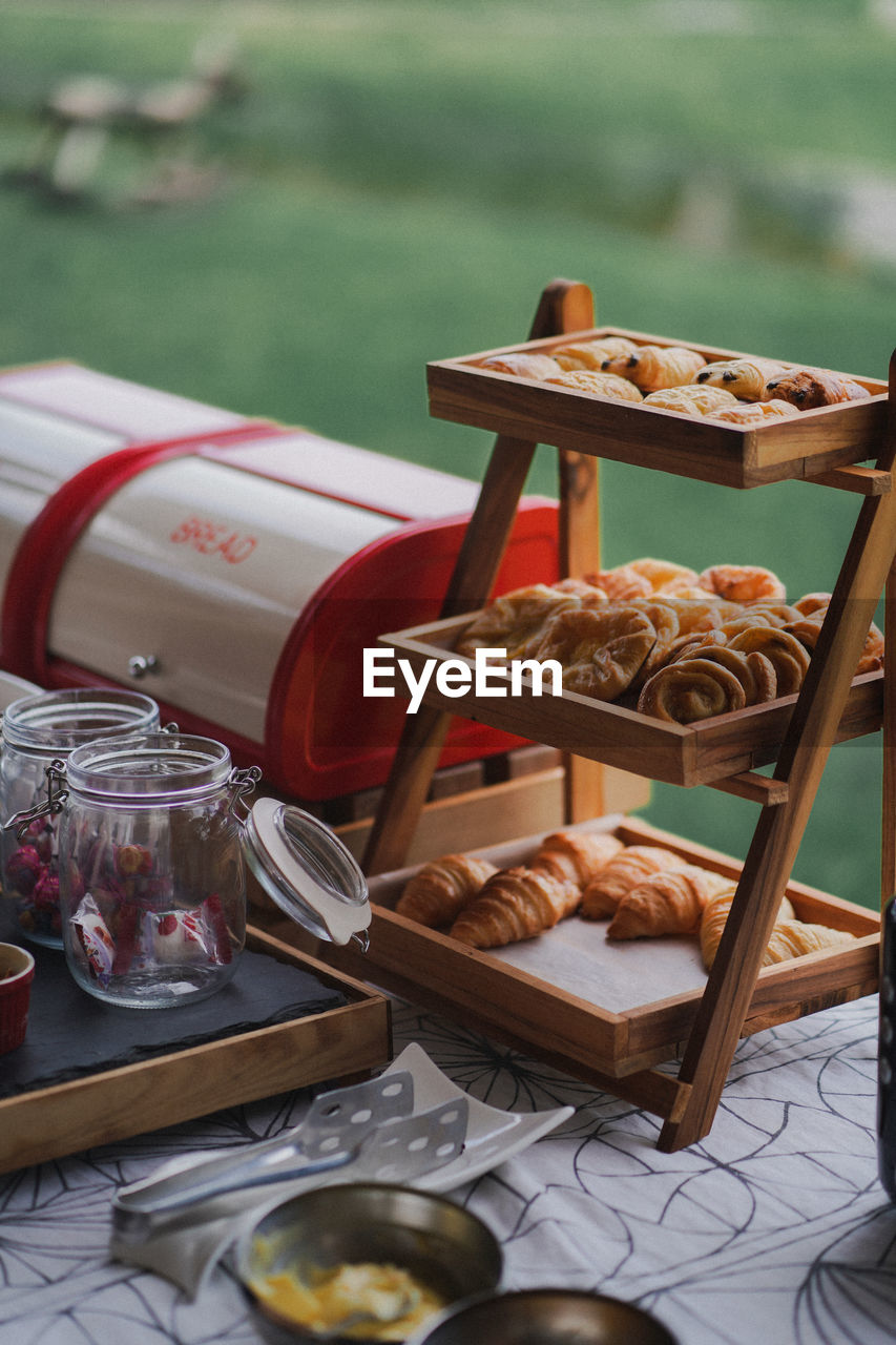 Close-up of wicker basket on table