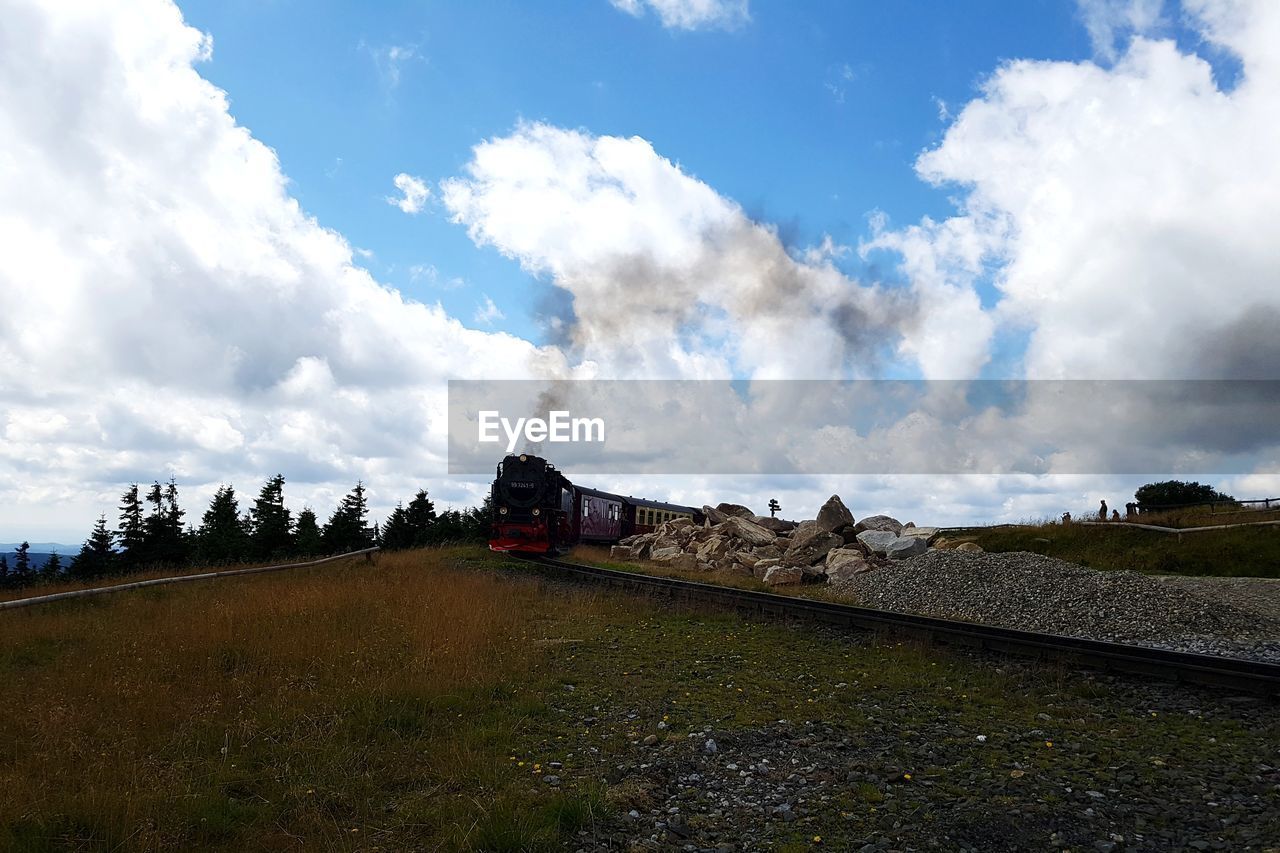 Cloud - Sky Sky Steam Train Rails Steam Locomotive Steam Steamtrain Schmalspurbahn Brockenbahn Brocken Brocken, Germany, Hexenberg, Witch Mountain Bahnschienen Railway Track Landscape Scenics The Week On EyeEm Close To The Nature Ladyphotographerofthemonth Done That. Business Stories