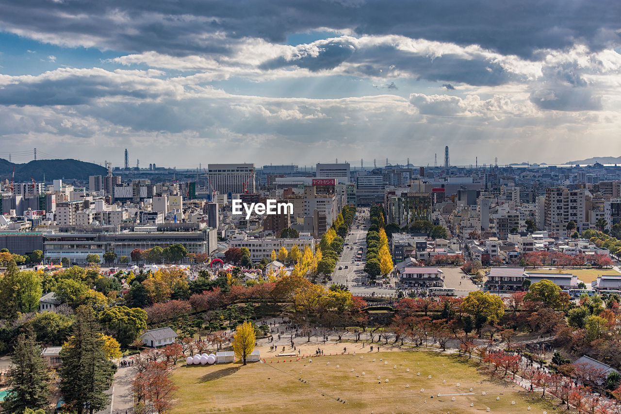 HIGH ANGLE VIEW OF CITY BUILDINGS