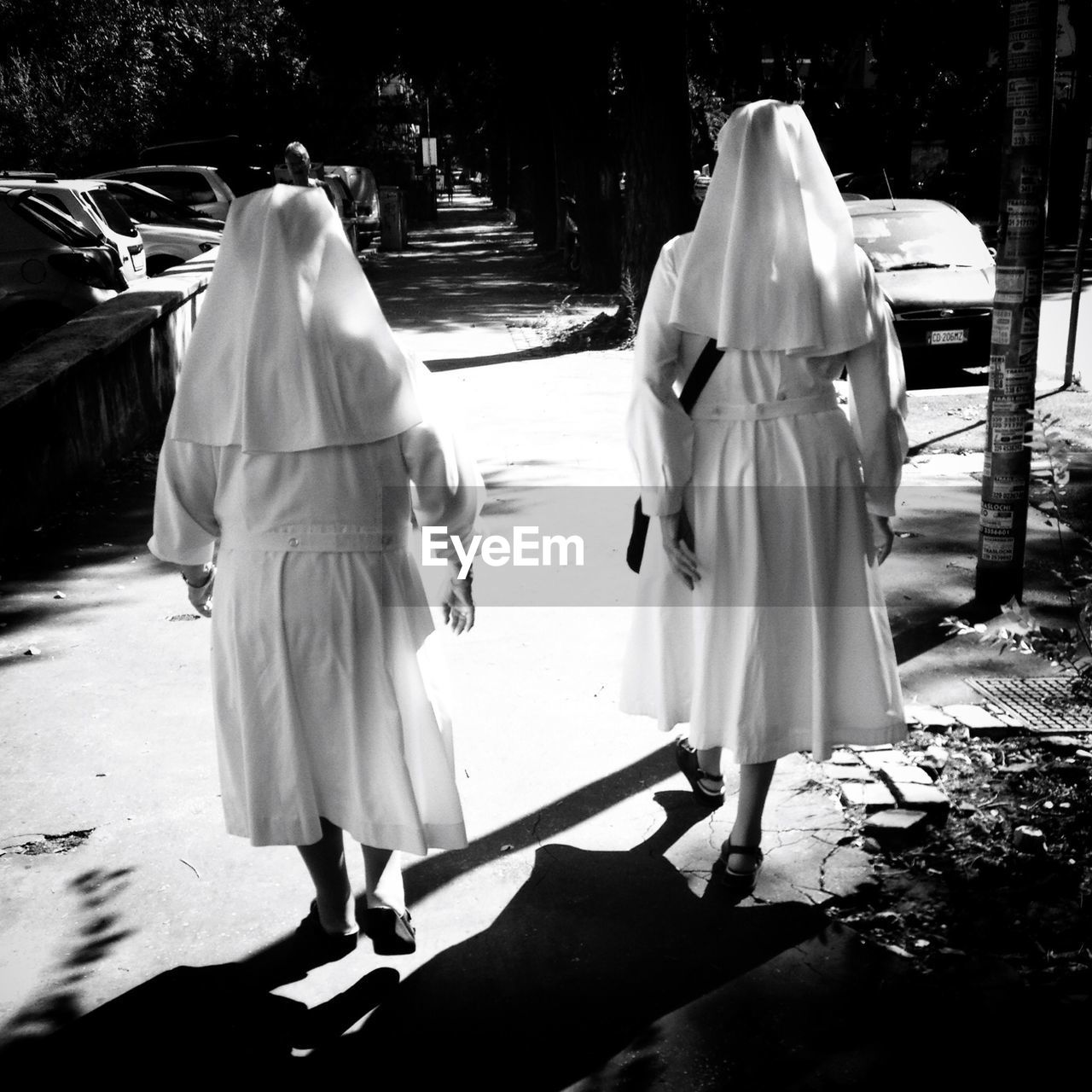 Nun walking in street