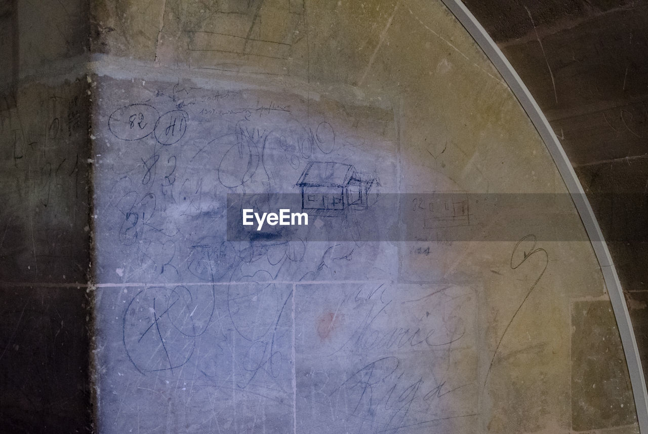 TEXT ON WALL OF ART