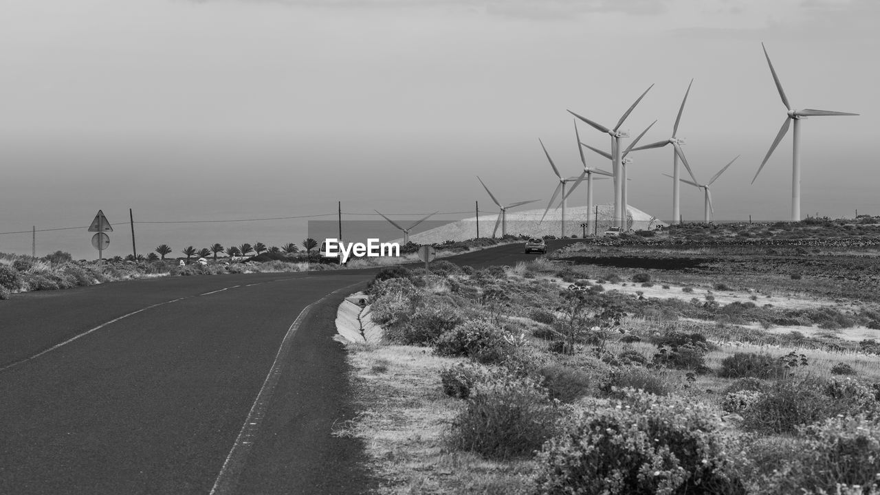Wind farm along the road