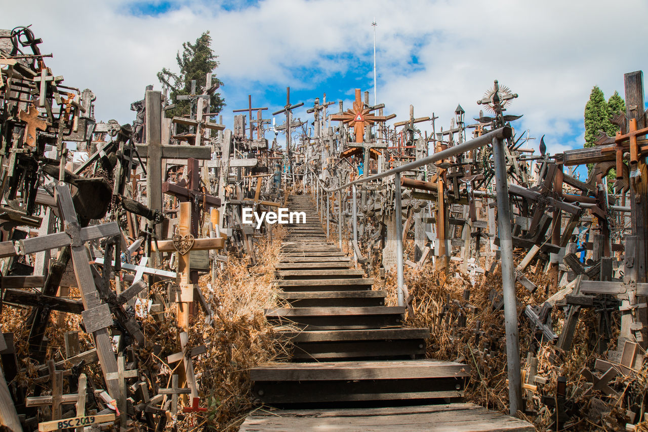 The hill of crosses , a famous site of pilgrimage in northern lithuania. 