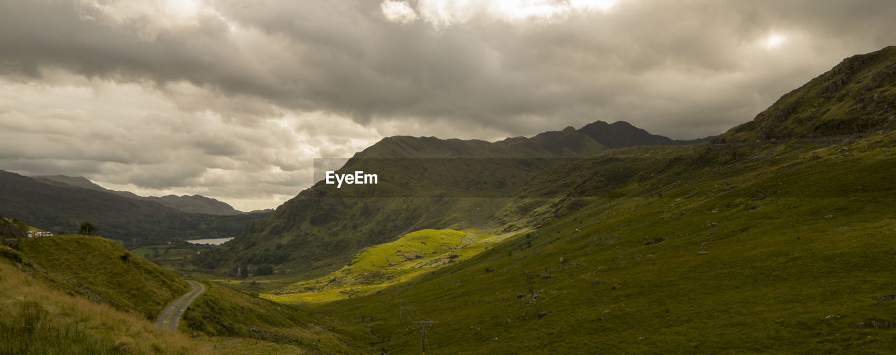 Panoramic view of mountains against sky