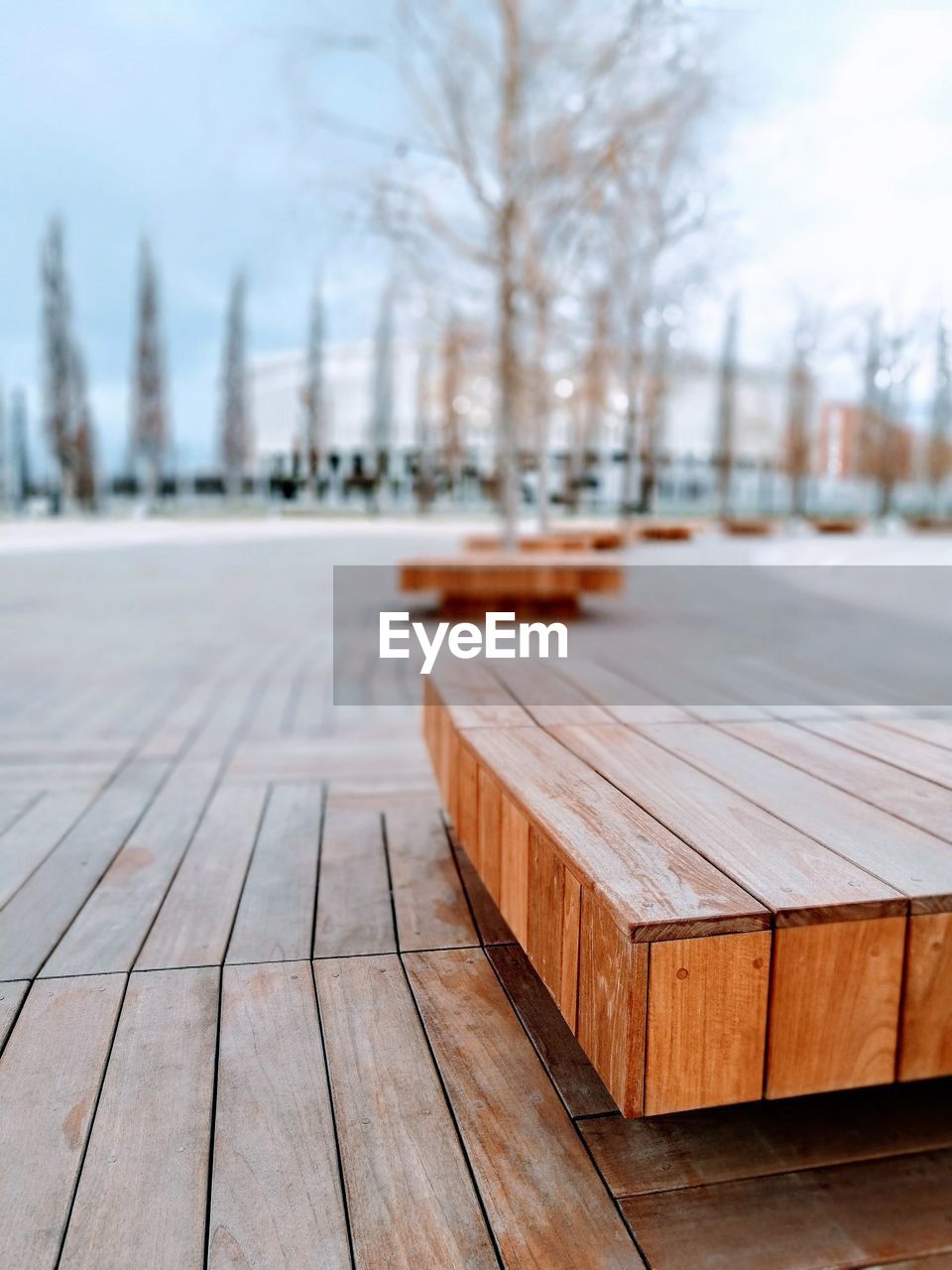 Close-up of snow on wooden table