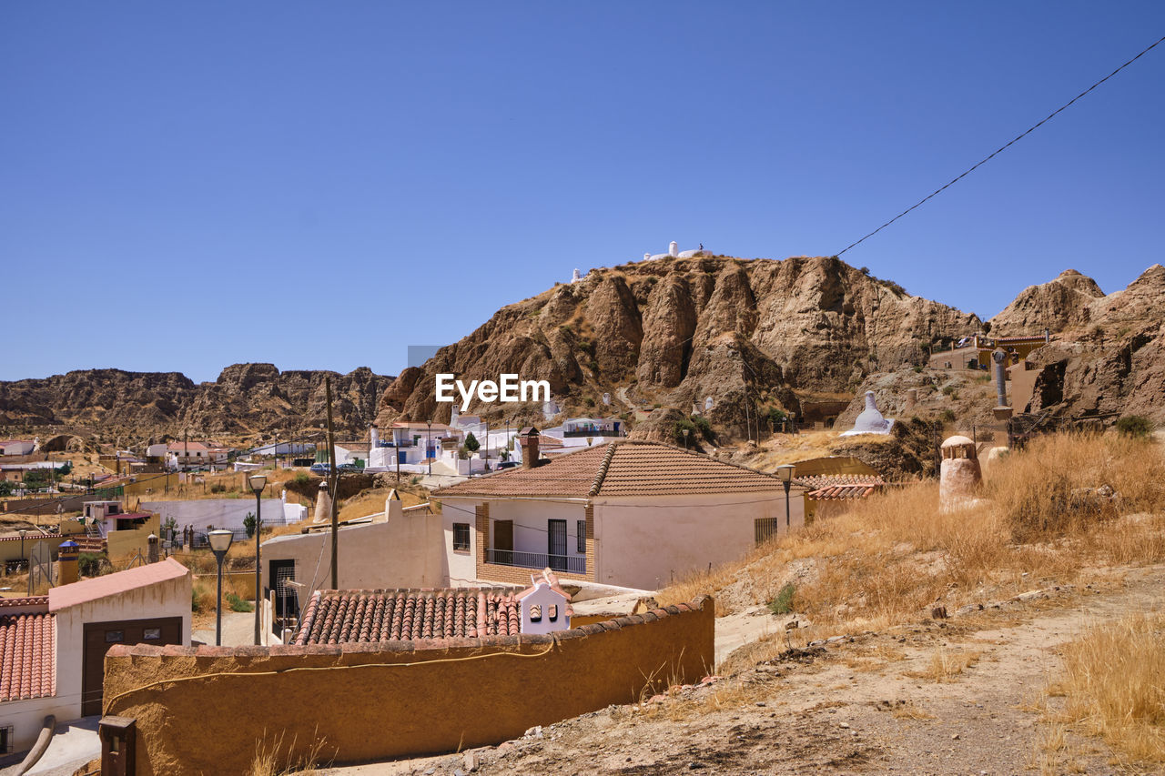 panoramic view of townscape against clear sky