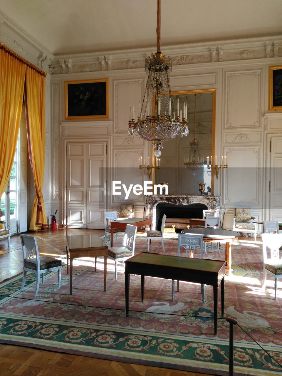 Chairs and tables in old-fashioned house