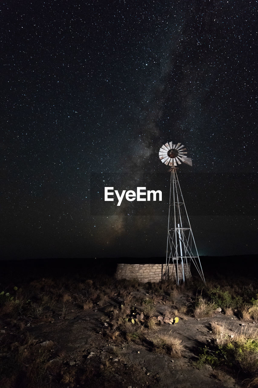 Windmill with milky way in the background