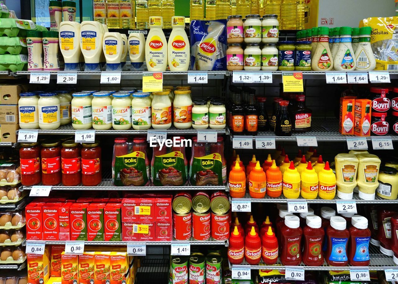 FULL FRAME SHOT OF VARIOUS FOOD IN STORE