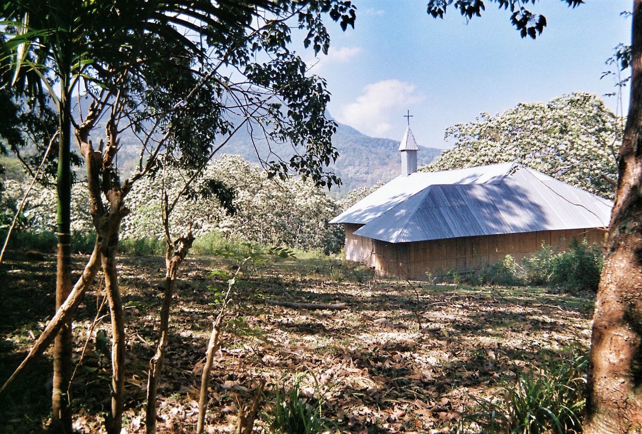 VIEW OF TENT ON MOUNTAIN