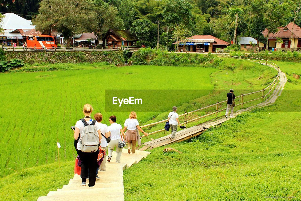 GROUP OF PEOPLE WALKING ON ROAD