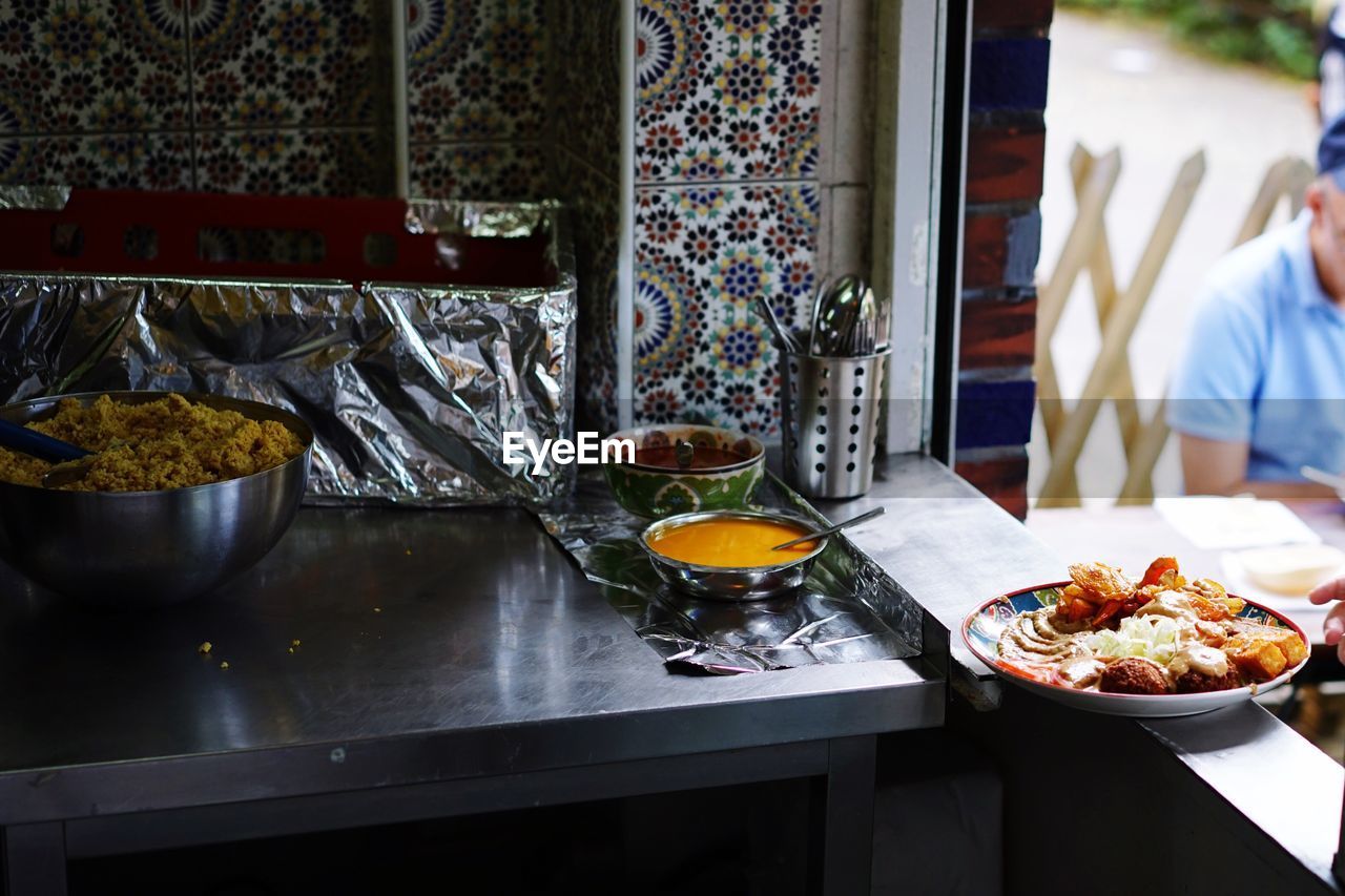 Close-up of food on table