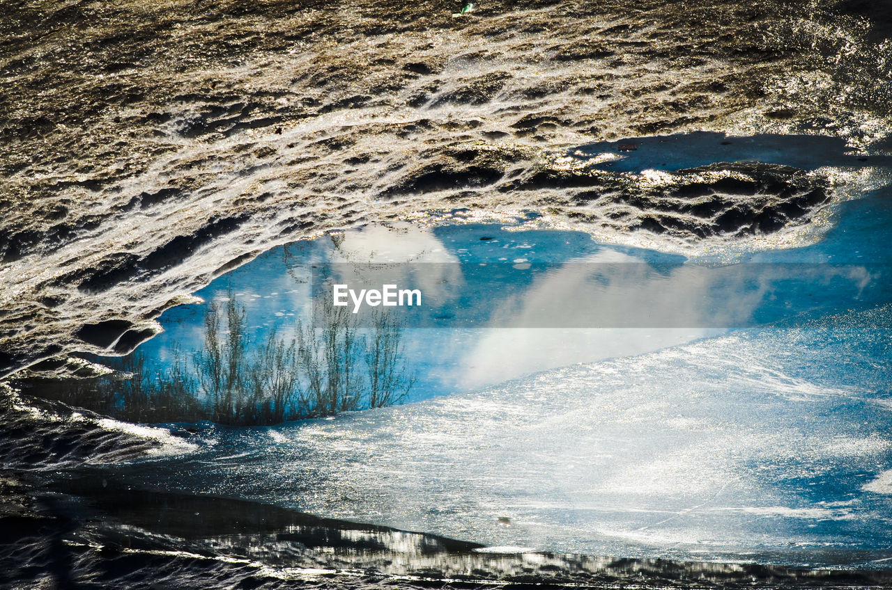 Aerial view of sea waves