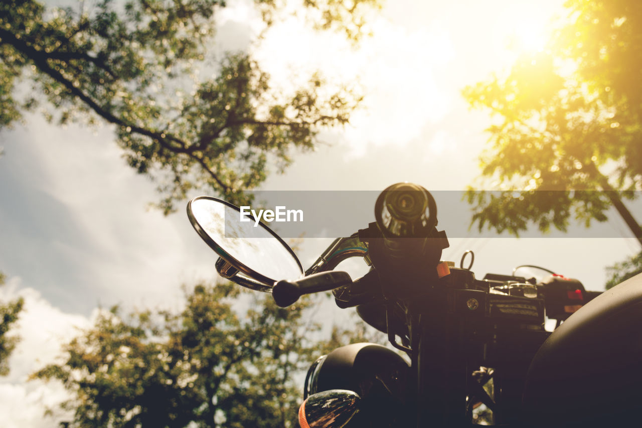 Cropped image of motorcycle against sky