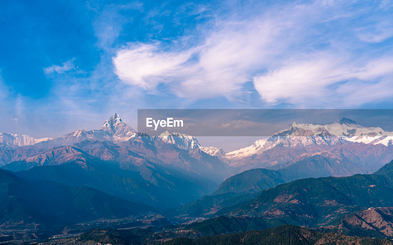 panoramic view of mountains against sky