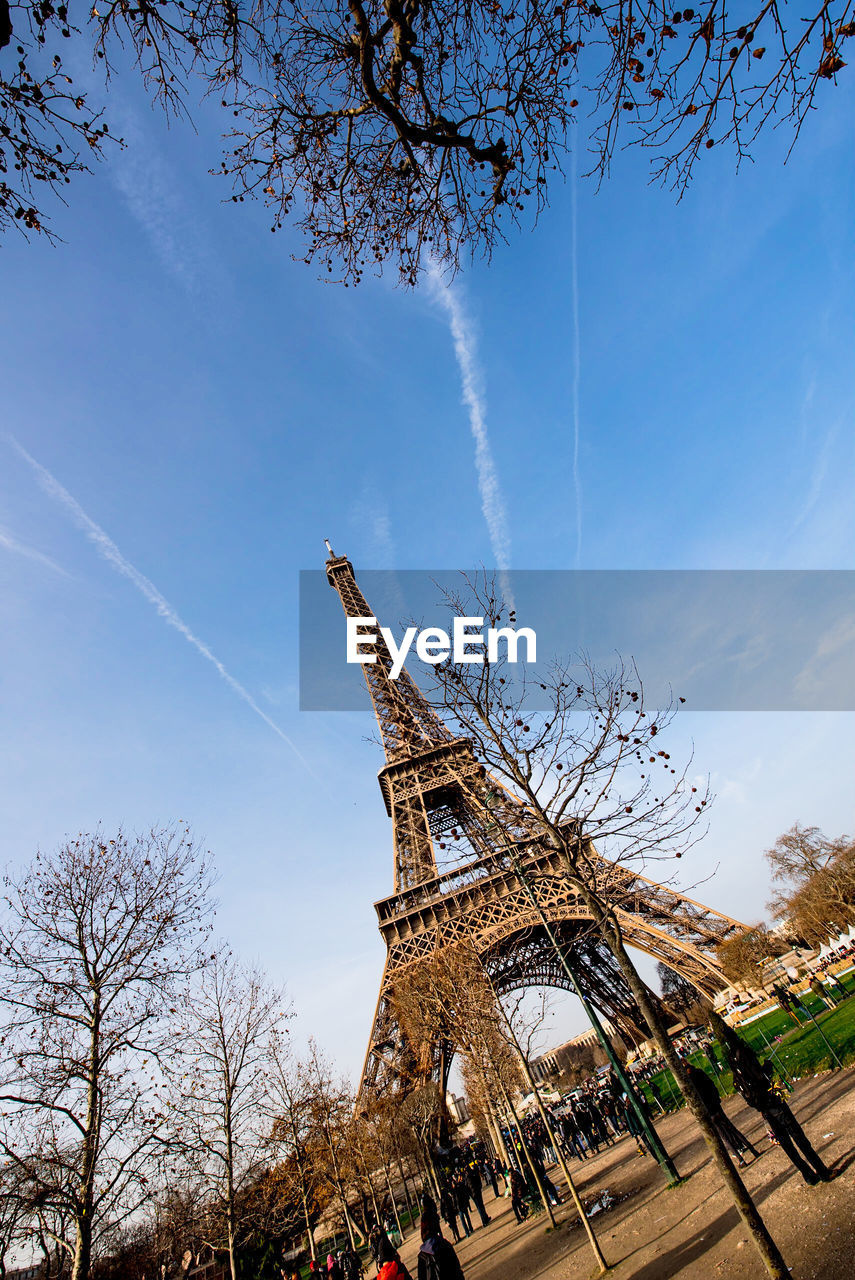 Low angle view of eiffel tower