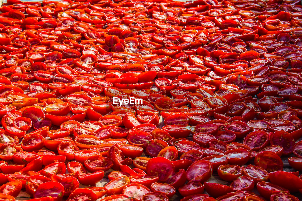 Full frame shot of red chili peppers