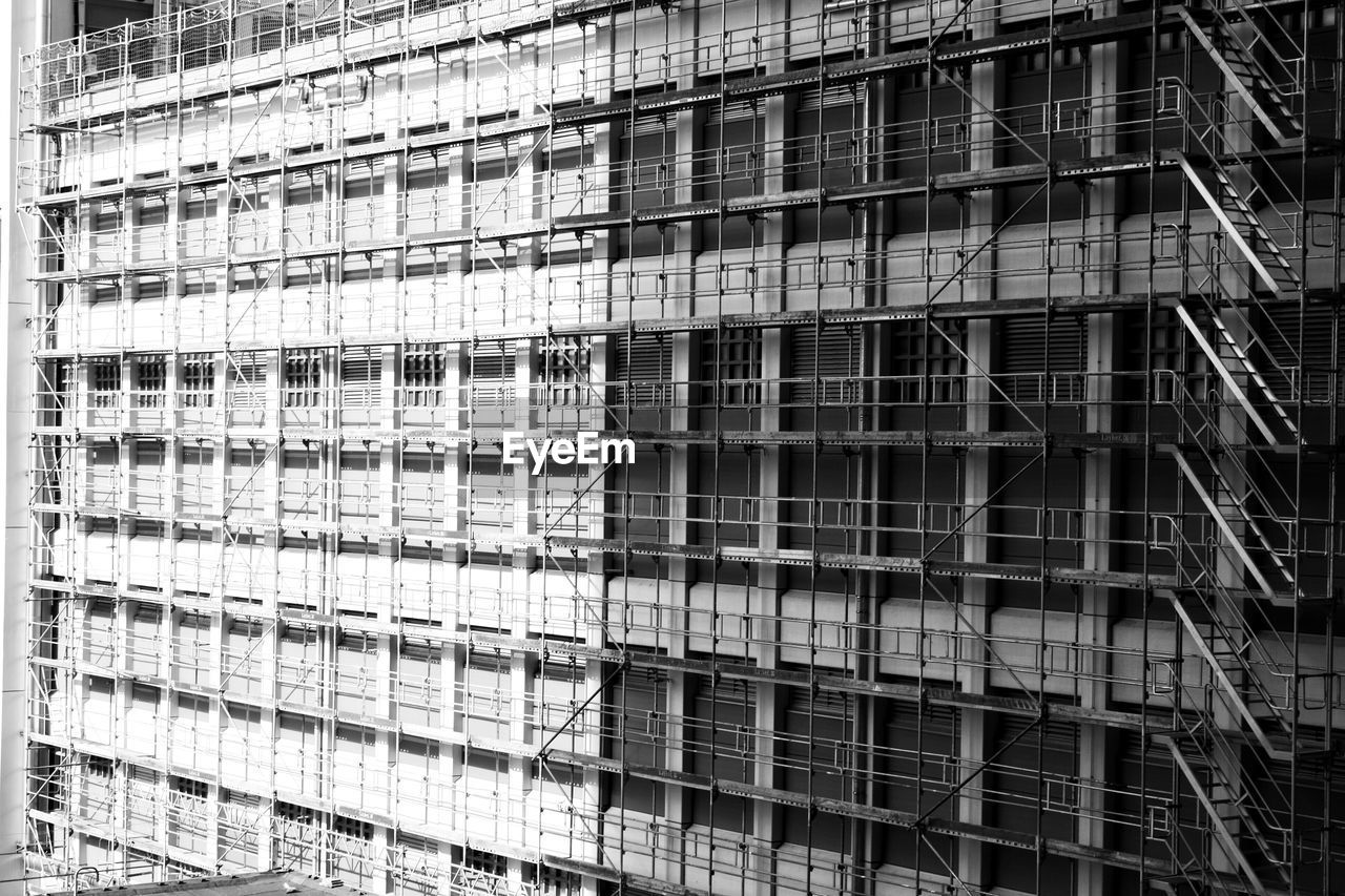 Full frame shot of scaffolding building