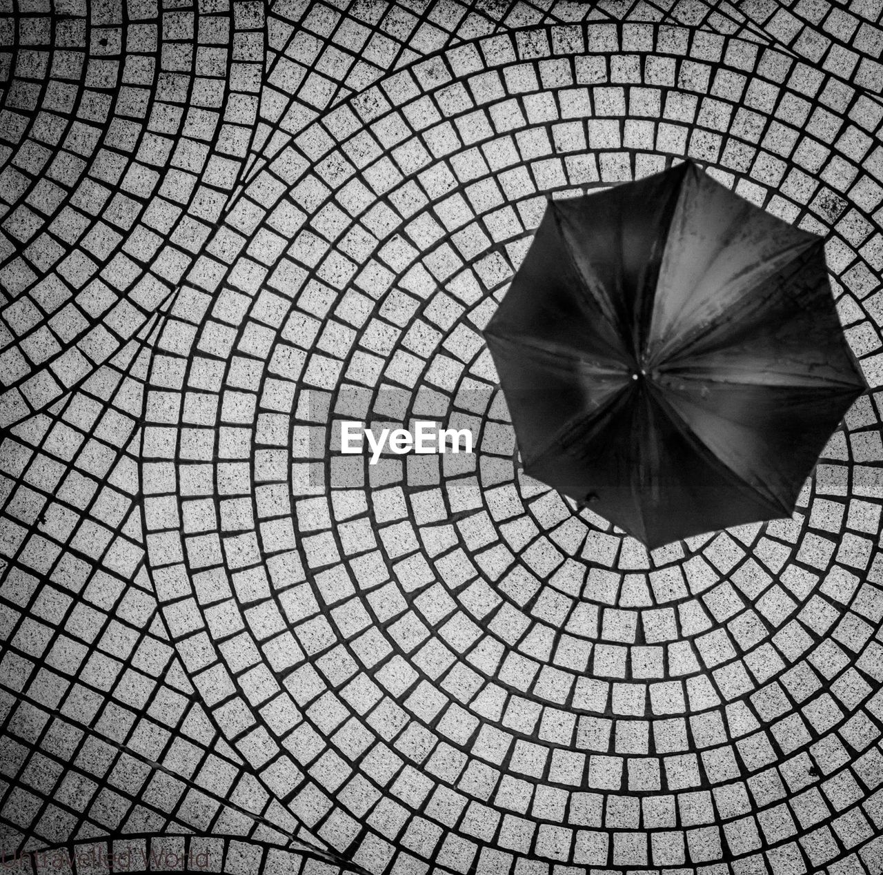 High angle view of an umbrella