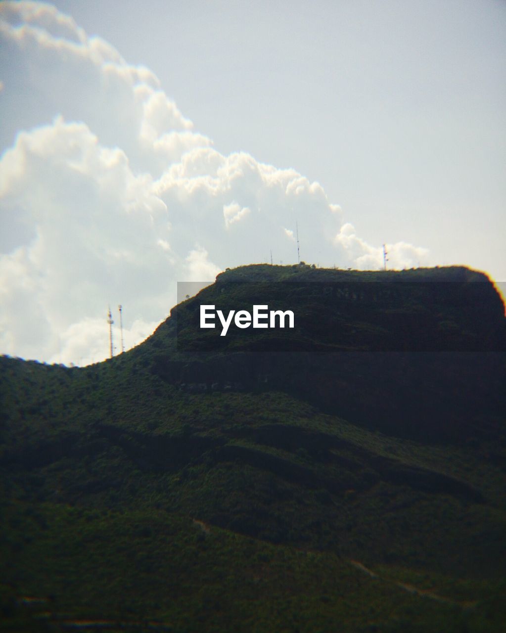 View of mountain against cloudy sky