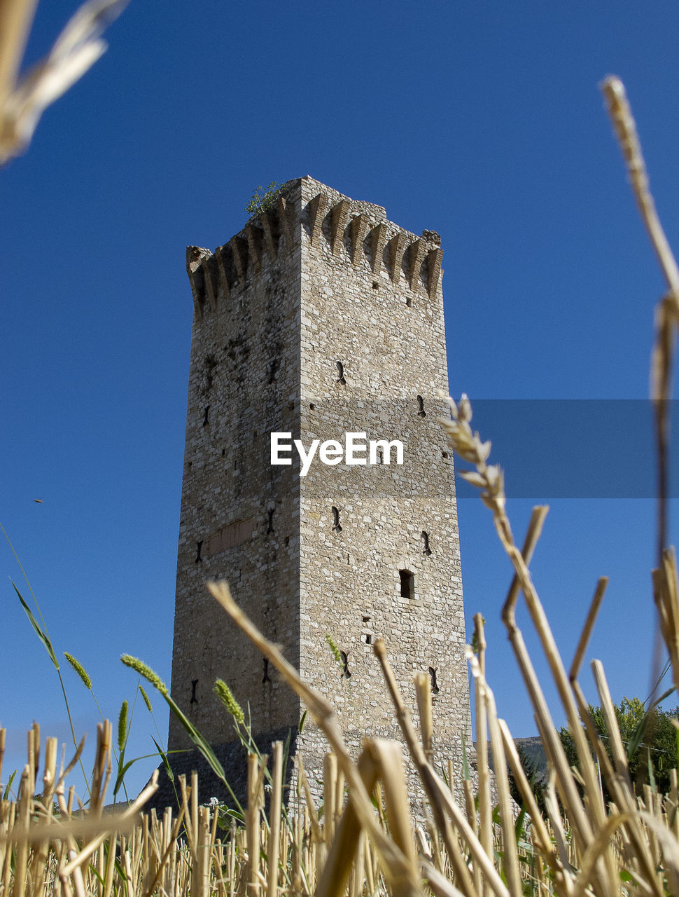 Torre di matigge, an isolated medieval tower, along the ancient via flaminia, in  umbria, italy.