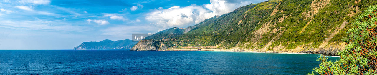 PANORAMIC SHOT OF BAY AGAINST SKY