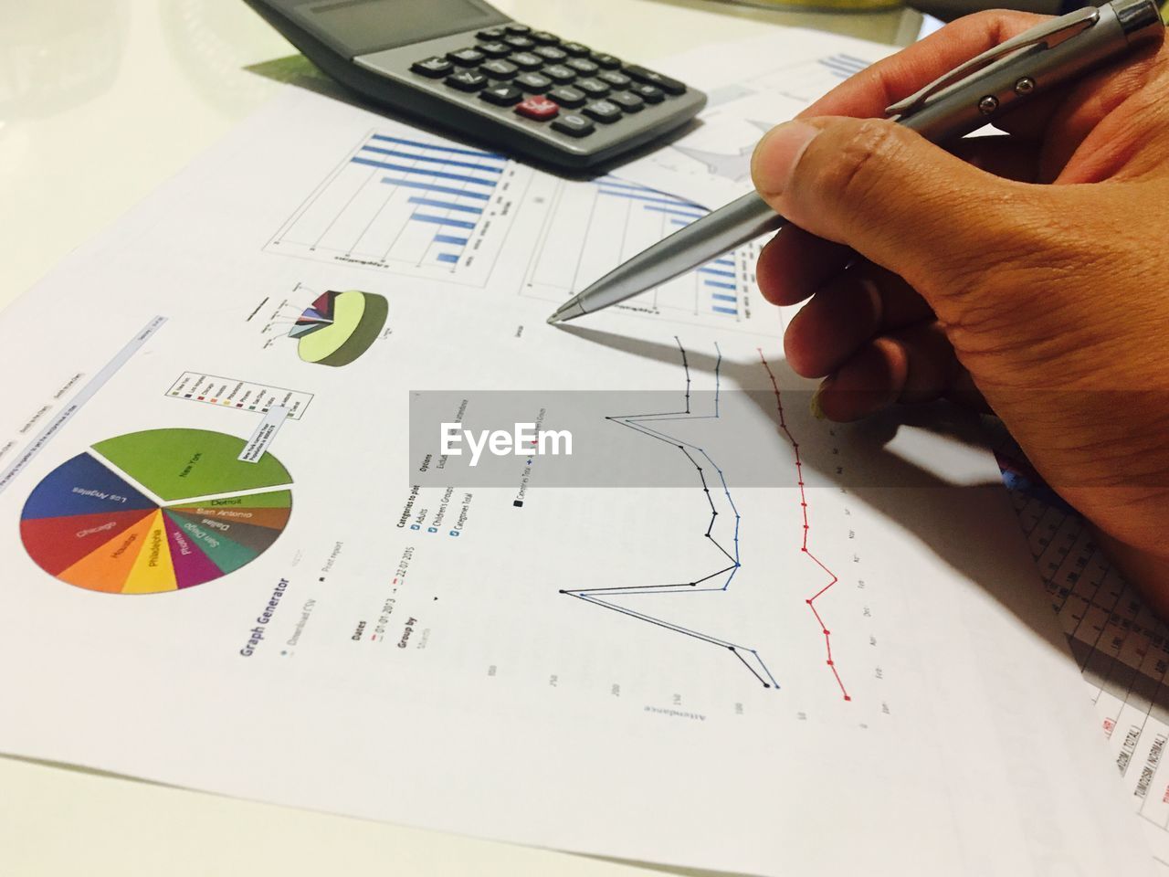 Close-up of person working on table