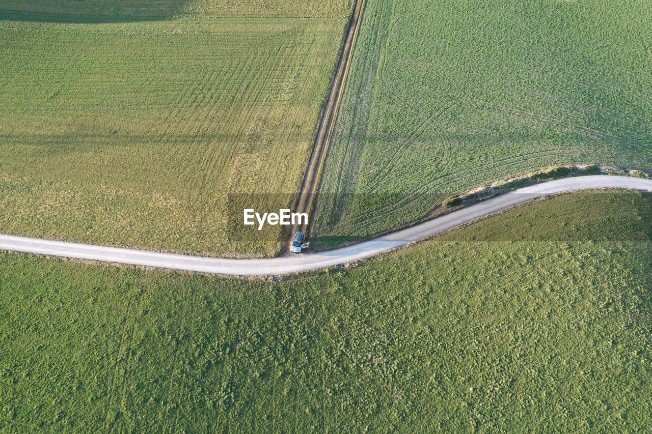 HIGH ANGLE VIEW OF AGRICULTURAL LAND