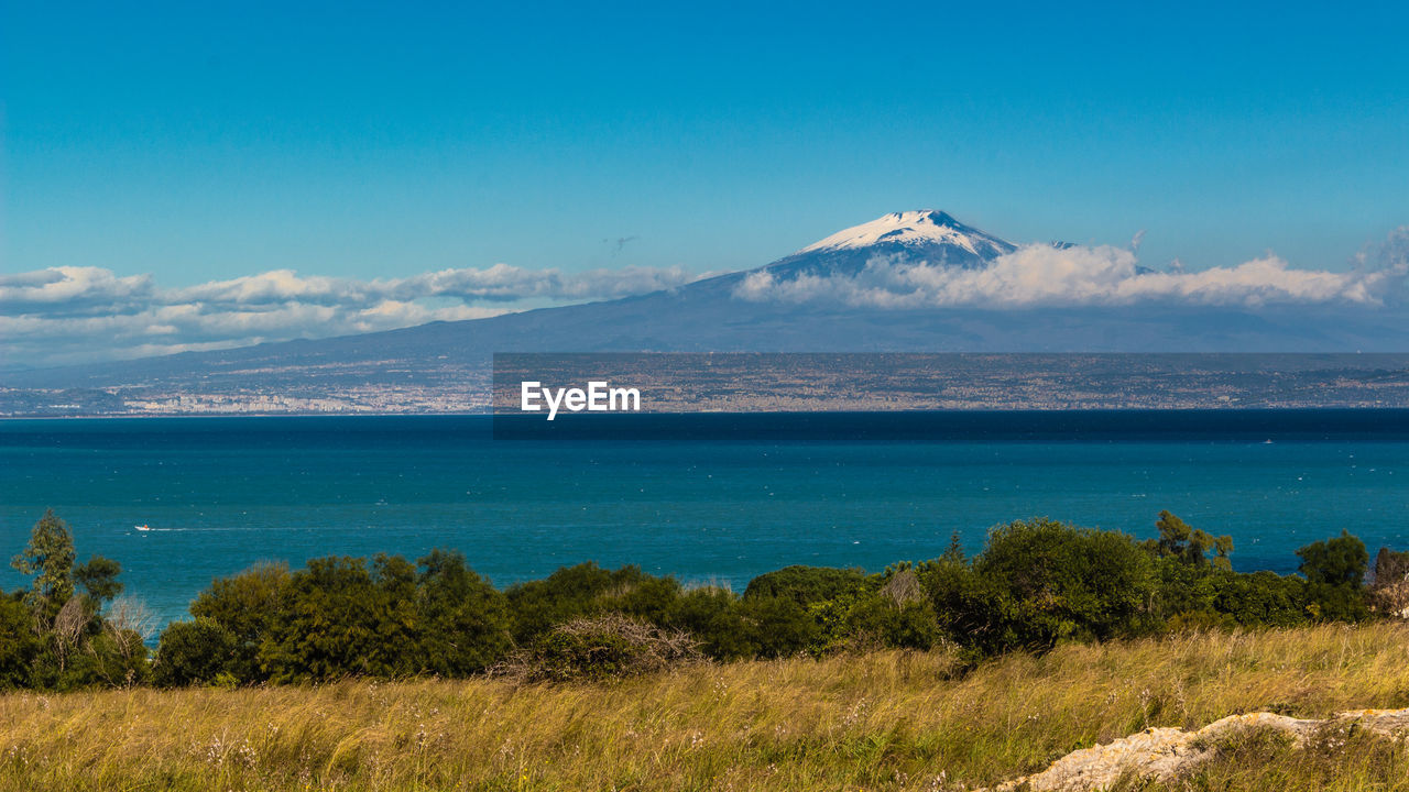 View of volcano etna from siracuse - sicily