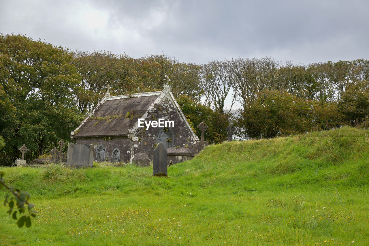 Old stone cemetery building